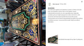 Black Marble Rectangle Dining Table Top Marquetry Design Pietra Dura Inlay Art Housewarming Decor Unique Handicrafts IND